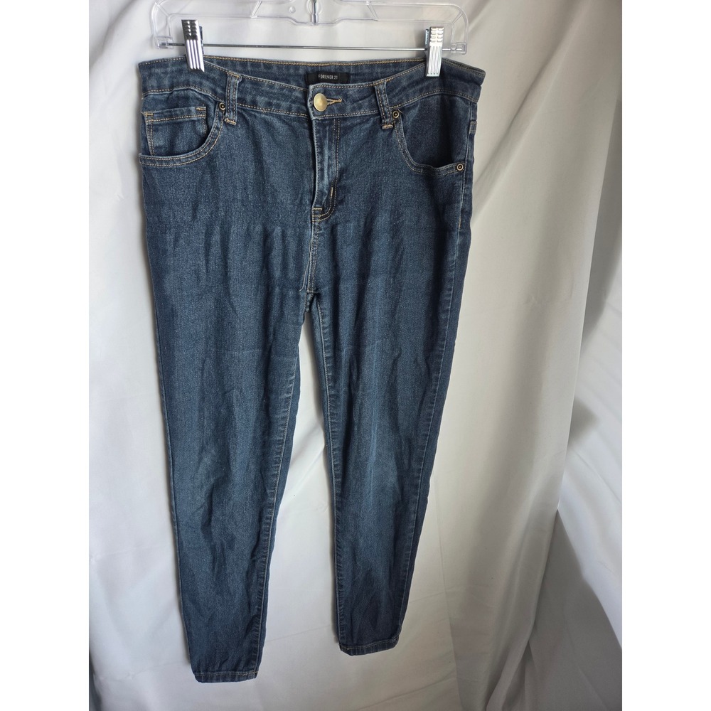 Forever 21 Mens Skinny Jeans Dark Wash Denim Blue Slim Fit Casual Pants